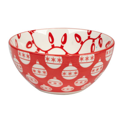 Certified International Peppermint Candy 6-pc. Porcelain Ice Cream Bowl