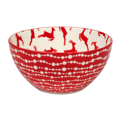 Certified International Peppermint Candy 6-pc. Porcelain Ice Cream Bowl