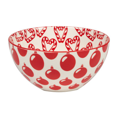 Certified International Peppermint Candy 6-pc. Porcelain Ice Cream Bowl