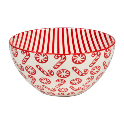 Certified International Peppermint Candy 6-pc. Porcelain Ice Cream Bowl