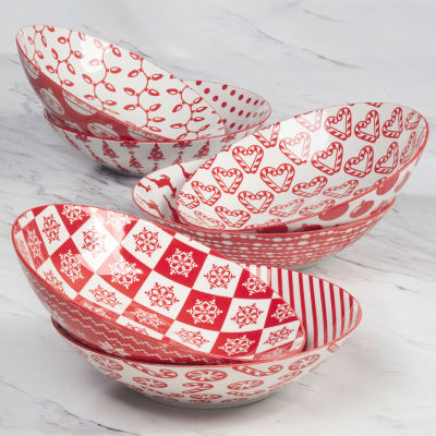 Certified International Peppermint Candy 6-pc. Porcelain Soup Bowl