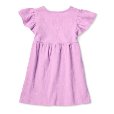 Okie Dokie Toddler & Little Girls Short Sleeve Flutter A-Line Dress