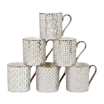 Certified International Mosaic Silver 6-pc. Abstract Coffee Mug
