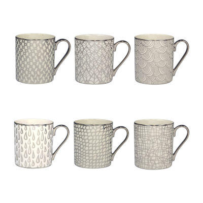 Certified International Mosaic Silver 6-pc. Abstract Coffee Mug