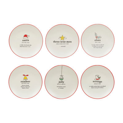 Certified International Christmas Fun 6-pc. Stoneware Dessert Plate