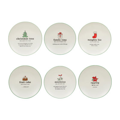 Certified International Christmas Fun 6-pc. Stoneware Dessert Plate