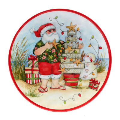 Certified International Santa'S Wish 6-pc. Dishwasher Safe Melamine Dinner Plate