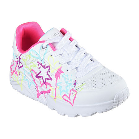Skechers Girls Uno Lite My Drip Sneakers, 1 Medium, White
