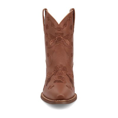 Dingo Womens Sweetheart Leatherie Stacked Heel Cowboy Boots