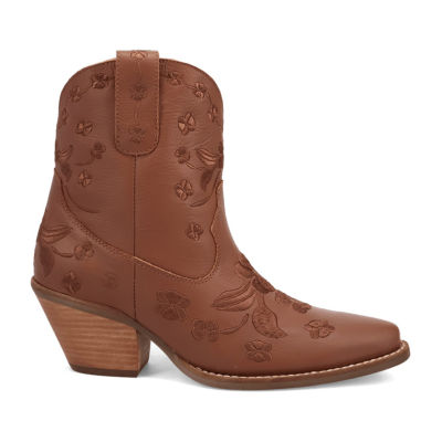 Dingo Womens Sweetheart Leatherie Stacked Heel Cowboy Boots