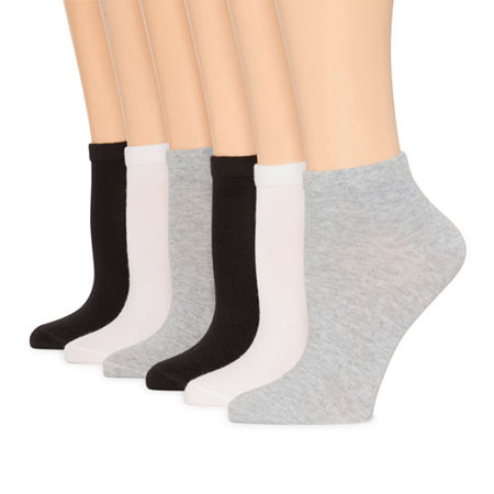 Mixit Cotton Modal 6 Pair Low Cut Socks Womens, 4-10, Gray