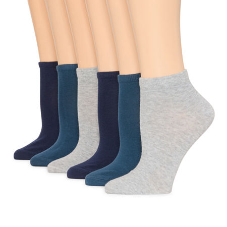 Mixit Cotton Modal 6 Pair Low Cut Socks Womens, 4-10, Blue