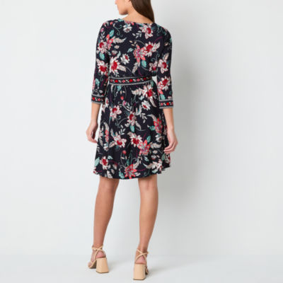 London Times Plus Size Ruffled Faux-Wrap Dress - Macy's