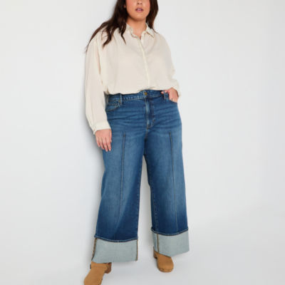 a.n.a - Plus Womens Highest Rise Wide Leg Jean
