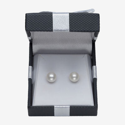 White Cultured Freshwater Pearl Sterling Silver Stud Earrings