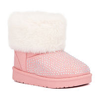 Olivia Miller Toddler Girls Flat Heel Winter Boots, 8 Medium, Pink