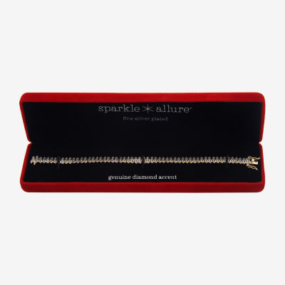 Sparkle Allure Womens Natural White Diamond Accent 7.25 Inch Tennis Bracelet