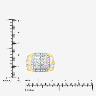 (F,Si2) Mens 1 1/2 CT. T.W. Lab Grown Diamond 10K Two Tone Gold Fashion Ring