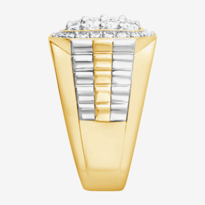 (F,Si2) Mens 1 1/2 CT. T.W. Lab Grown Diamond 10K Two Tone Gold Fashion Ring