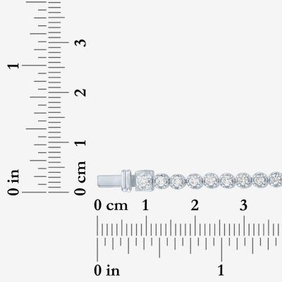 (G-H / Si2-I1) Womens 2 CT. T.W. Lab Grown White Diamond Sterling Silver 7.25 Inch Tennis Bracelet