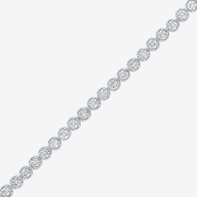 (G-H / Si2-I1) Womens 2 CT. T.W. Lab Grown White Diamond Sterling Silver 7.25 Inch Tennis Bracelet