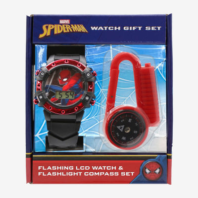 Spiderman Boys Black 2-pc. Watch Boxed Set Spd40160jc
