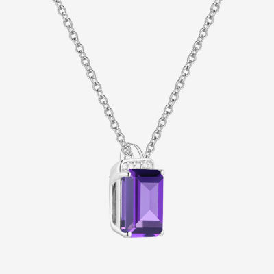 Gemstone Sterling Silver 18 Inch Pendant Necklace