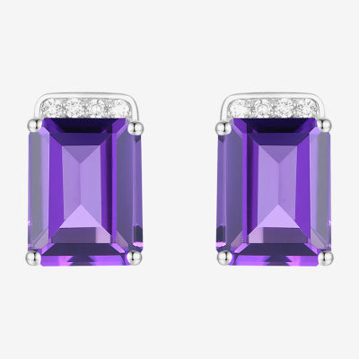 Gemstone Sterling Silver 9mm Stud Earrings