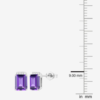 Gemstone Sterling Silver 9mm Stud Earrings