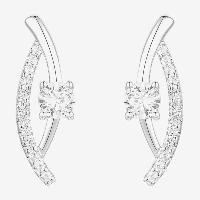 G-H / Vs2-Si1 Womens 1/3 CT. T.W. Lab Grown White Diamond 10K White Gold Drop Earrings