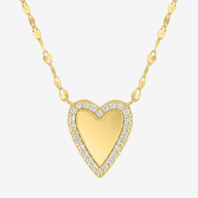 Yes, Please! Womens Lab Created White Sapphire 16 Inch Pendant Necklace