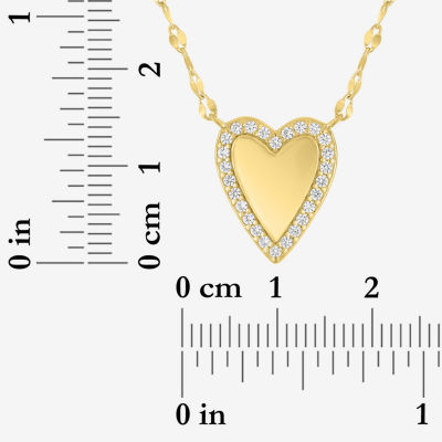 Yes, Please! Womens Lab Created White Sapphire 16 Inch Pendant Necklace