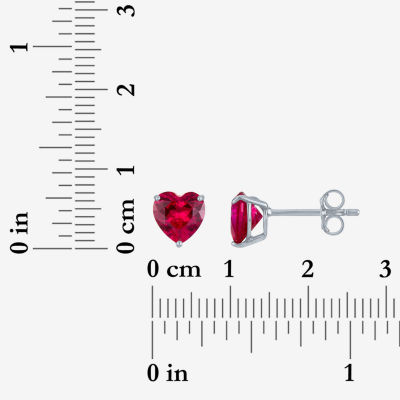 Yes, Please! Womens Lab Created Red Drusy Sterling Silver Heart 2-pc. Jewelry Set