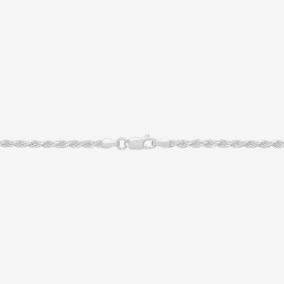 Made in Italy Womens Sterling Silver 22 Inch Rope Chain Necklace
