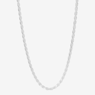 Made in Italy Womens Sterling Silver 22 Inch Rope Chain Necklace
