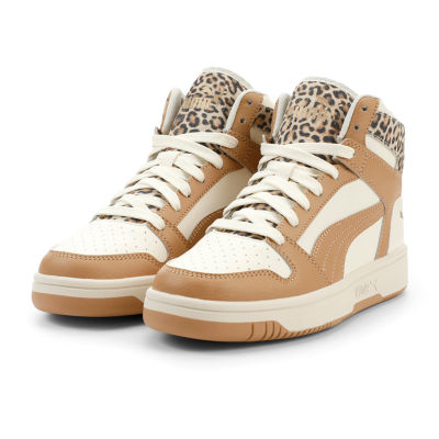 PUMA Rebound Layup Leopard 2 Womens Basketball Shoes