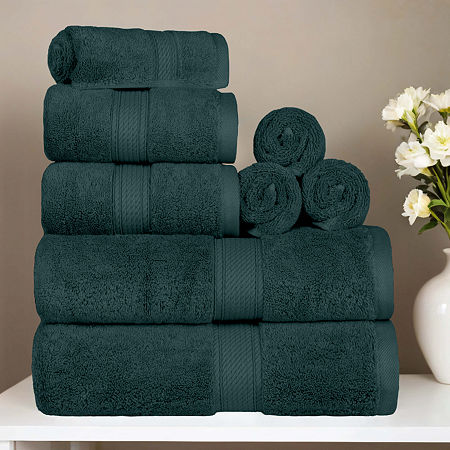 Superior Madison Collection | 100% Egyptian Cotton 8-pc. Quick Dry Solid Bath Towel Set In Green