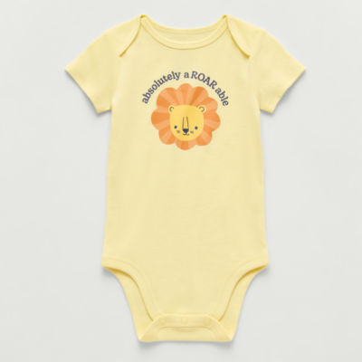 Okie Dokie Baby Boys Round Neck Short Sleeve Rib Bodysuit