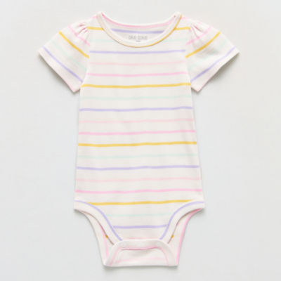 Okie Dokie Baby Girls Round Neck Short Sleeve Bodysuit