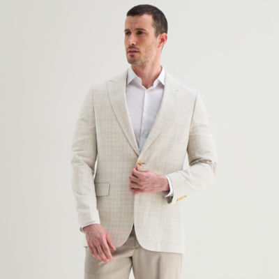 Stafford Mens Plaid Classic Fit Sport Coat