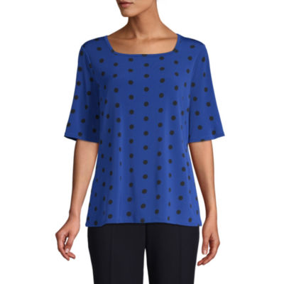 east 5th Womens Square Neck Elbow Sleeve Blouse