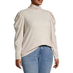 a.n.a Plus Womens Turtleneck Long Sleeve Sweatshirt