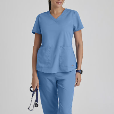 Grey's Anatomy™ by Barco Classic 71166 Aubrey 2-Pocket Womens V Neck Short Sleeve Tag Free Scrub Tops