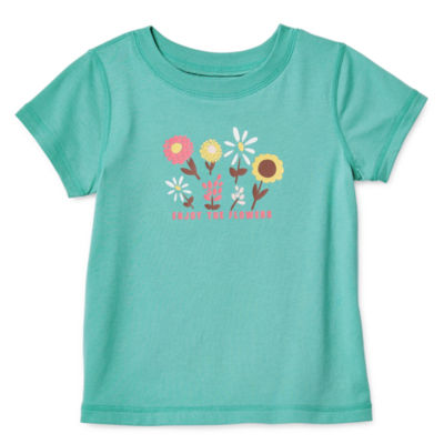 Okie Dokie Toddler Girls Adaptive Round Neck Short Sleeve T-Shirt