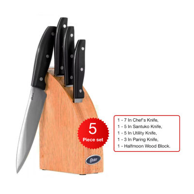 Oster Granger Halfmoon 5-pc Knife Block Set