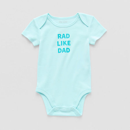 Okie Dokie Baby Unisex Crew Neck Short Sleeve Bodysuit, 6 Months, Blue