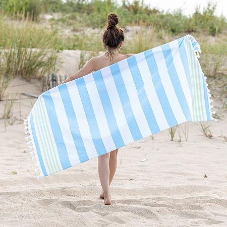 Superior Costal Collection | 100% Cotton Quick Dry Beach Towel In Blue