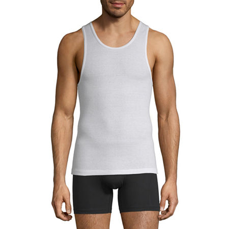 Stafford Dry + Cool Mens 4 Pack Quick Dry Tank, Xx-large, White