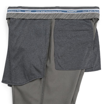 Haggar Cool Right Performance Flex Mens Straight Fit Flat Front Pant
