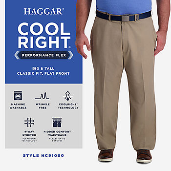 Haggar® Mens Cool Right Performance Big and Tall Classic Fit Flat Front Pant  - JCPenney